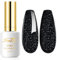 Imtiti Glitter Gel Nail Polish - 1 Pcs 0.5 Fl Oz Black Soak Off LED UV Polish for DIY Nail Art, Manicure Salon Kit for Women Girls