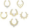 Kakonia Fake Nose Ring Septum für Damen Herren Fake Nasenpiercing Ring Hoop Clip On Lip Ohr Fake Septum Piercing Fake Nasenring Gold