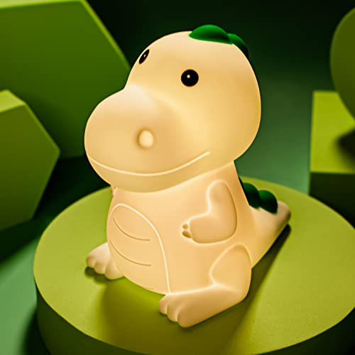 LEDHOLYT Night Light for Kids,Cute Silicone Nursery Dinosaurs Lamp for Baby and Toddler,Animal NightLight for Boys and Girls,Squishy Night Lamp for Bedroom,Kawaii Bedside Lamp for Kids Room(Dinosaur)