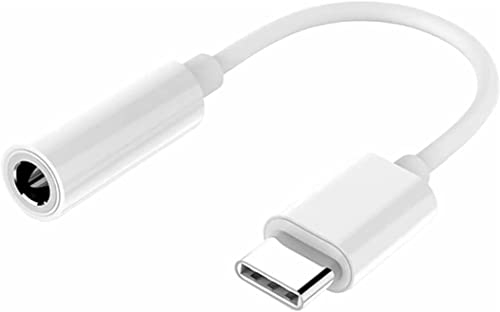 PremiumCord Adapter USB-C auf StereoJack 3.5 mm mit DAC Chip, Kopfhörer Adapter, USB 3.2 Typ C Stecker auf Klinke Jack Buchse, AUX Audio, Kompatibel mit Allen Android- und iOS-Geräten, Weiß, 10 cm