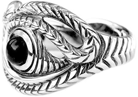 Bysonglezai Ringe Damen Ring Frauen Herren Geschenk Craft Hanf Seilförmiges Auge des Horus Eröffnungsring Domineering Übertrieben Retro Winding Charm Männer Größe Veränderbar Weiß