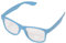 Miobo Sonnenbrillen Party Brillen 1980 style Retro Atzen Nerdbrille Hornbrille Sonnenbrille oder Klarglas Schwarz (Hellblau Klarglas)