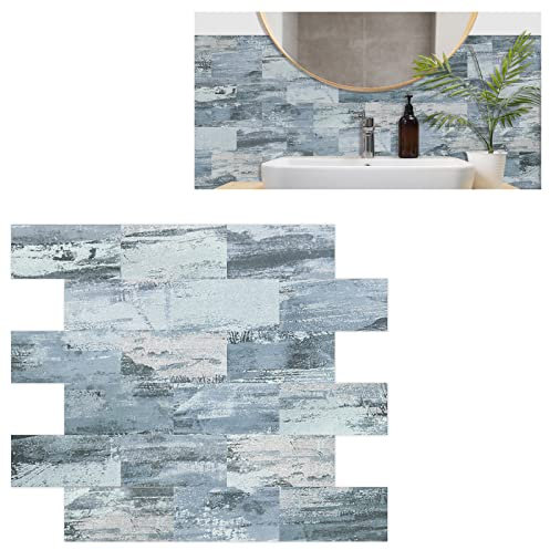 TRMLBE Lot de 10 Stickers Carrelage Carreaux Muraux PVC Carrelages Adhésifs Carrelages Muraux Autocollants Stickers étanches pour cuisines, salles de bains 34 x 29 cm - Type C