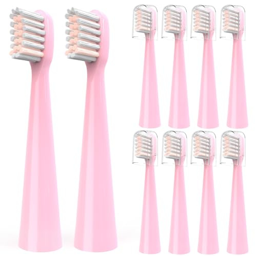 Toothbrush Replacement Heads for Vekkia Kids Electric Toothbrush, Pink | 10 PCS , Soft Bristles, Comfortable for Children's Teeth and Gums