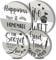 Walarky Farmhouse Rustic White Round Metal Hob Covers Set of 4 Stove Cooker Hob Covers for Cookers Gas Stove Protector Cookware Accessories Modern Cooktop Decor