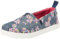 TOMS Classic Alpargata Flacher Slipper, Navy Embroidered Floral, 39 EU