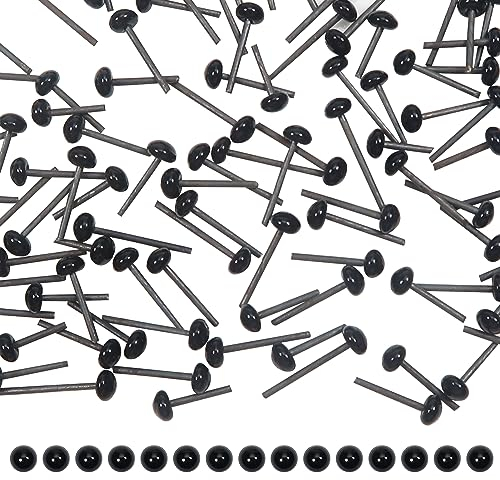TOAOB 100pcs Ojos para Muñecas Color Negro Cristal de 3 mm Seguridad de Los Ojos para Amigurumis Bricolaje Mini Creación de Muñecos Artesanías