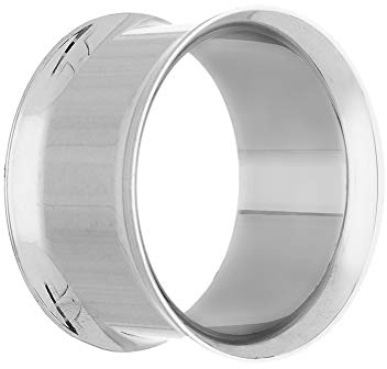 Treuheld® 7mm Ohr Flesh Tunnel in Silber - Chirurgenstahl 316L - dünn - Double Flared Ohrtunnel - Dünner Rand - hautfreundlich & antiallergen