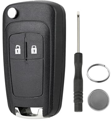 Schlüsselgehäuse Für Opel Vauxhall Astra J Insignia Meriva Zafira B Corsa Mokka Vectra Chevrolet Orlando Cruze Adam Vauxhall Insignia Schlüssel mit Batterie Schraubendreher(2PCS)