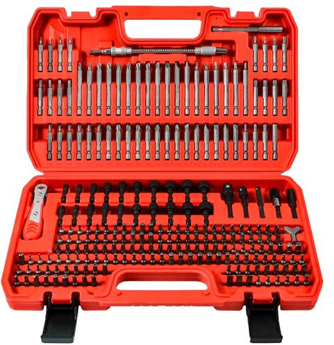 AMM 232-Piece Ultimate Screwdriver Bit Set, Cr-V Steel Impact Driver Bits, Includes Security, Drill, Nut Driver, Ratchet Wrench & Holder