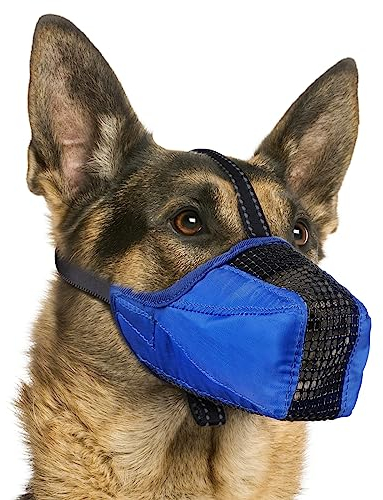 Supet Hund Maulkorb, Soft Mesh No Barking Pet Maulkörbe für kleine, mittlere, große Hunde, atmungsaktiv trinkbar Hund Maulkorb einstellbar Welpen Maulkorb zu verhindern