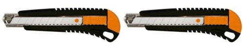 Fiskars Cutter 18 mm à rail métallique, Orange/Noir, 1003749 (Lot de 2)