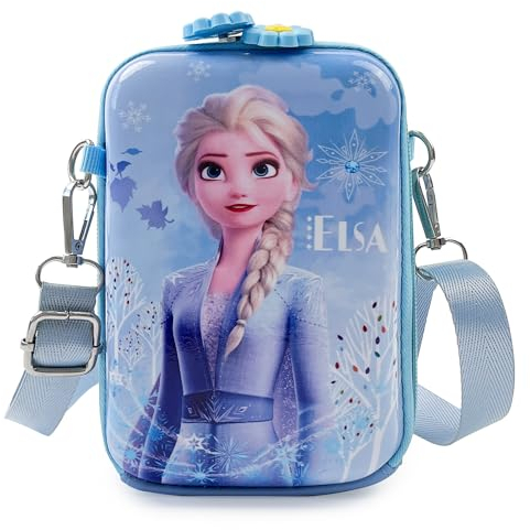 Joyes Handtasche Eiskönigin Kinder Mädchen, Eiskönigin Kinder Umhängetasche,Girl Prinzessin Schulrucksack mit Verstellbarem Gurt für Mädchen,blau