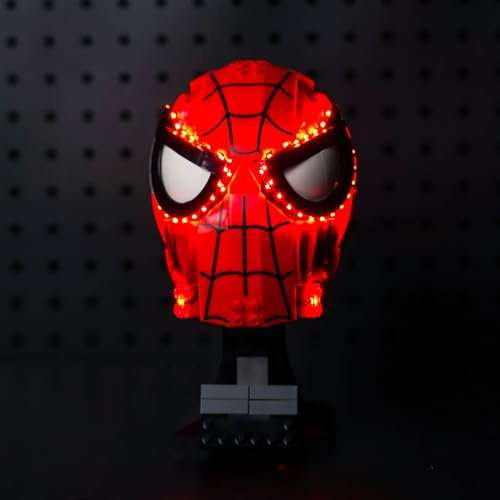 LocoLee Licht Kompatibel mit Lego Spider-Man's Mask (Kein Lego-Set), Licht BeleuchtungSet Compatible with Lego 76285 Marvel Spider-Man's Mask (Standard Version)