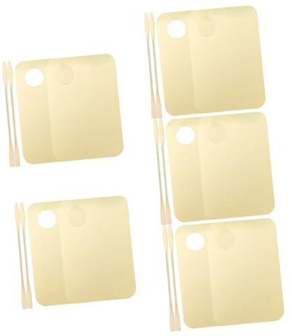 FRCOLOR 10sets Acrylic Makeup Mixing Palette Spatula Liquid Foundation Mixing Tray Artist Palette for Makeup Foundation Eyeshadow Nail Polish