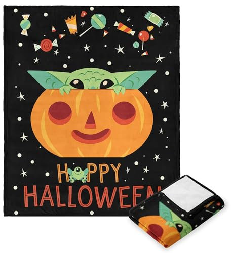 NORTHWEST Star Wars – The Mandalorian Silk Touch Überwurfdecke, 127 x 152,4 cm, Happy Halloween