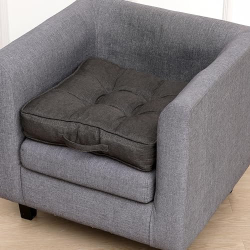 RACE LEAF Armchair Booster Cushion - Large 45cm Square Firm Seat Pad with 10cm Thick Lift - Soft Touch Cotton for Elderly, Post-Operative, Pregnancy - Removable & Washable Cover - DG