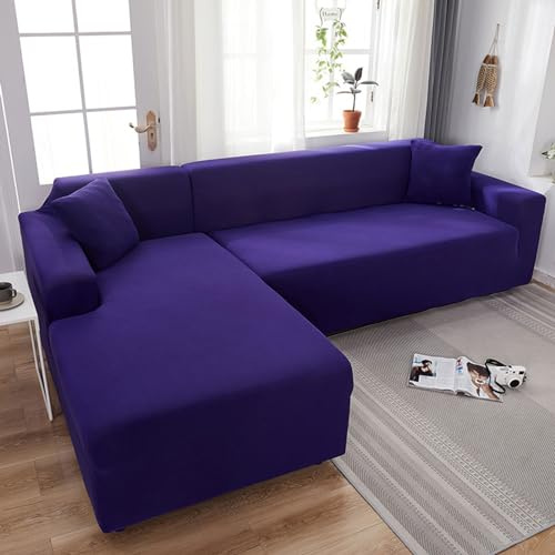 LHKXKKXX Sofabezug 2/1/3/4 Sitzer, Sofa überzug L U Form Ecksofa Stretch Sofa/Couch überzug, Universal Couchbezug, Sofa Cover Sofa überwurf Sofaschoner (L Form Ecksofa Erfordert Zwei),Lila,1 Seater