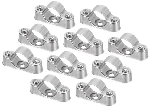 Unifizz 10Pcs 20mm Wall Mount Ceiling Mount Pipe Support Ring Hanger Stainless Steel Pipe Holder Bracket Clamp