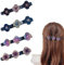 EIROVYA 4 Stück Four Leaf Clover Hair Clips, Haarspangen damen，Rhinestone hair clips，Zarte vierblättrige Kleeblatt-Haarspangen, Bunte, Funkelnde Kristall-Haarspange-Blume