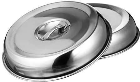Ciieeo 2pezzi Coperchio Alimentare Acciaio Inox Copertura Rotonda per Bistecche E Grill Protezione per Cibo da Barbecue E Cucina per Carni E Alimenti Freschi