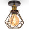iDEGU Indistrielle Deckenleuchte 16cm Deckenlampe aus Metall Lampenschirm Geometrischer Käfig Retro Kronleuchter E27 Fassung Vintage Pendelleuchte für Flur Eingang Küche Schlafzimmer (Bronze)