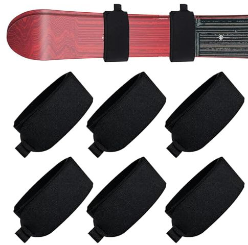 YiQinzcxg 6 correas de fijación para esquís ajustables para esquiar corbatas de repuesto para vacaciones de invierno para familias