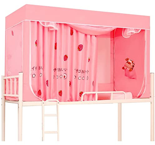 Rideau de tente occultant pour lit simple, étudiant, protection de l'intimité, tissu d'ombrage avec moustiquaire