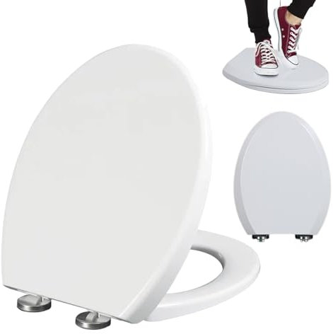 Weiche enge Toilettensitz, Plastik-V-Form-Toilettendeckel, einfach zu installieren und zu reinigen und schnelle Release-Sitz, weiße abnehmbare Anpassungen für die meisten