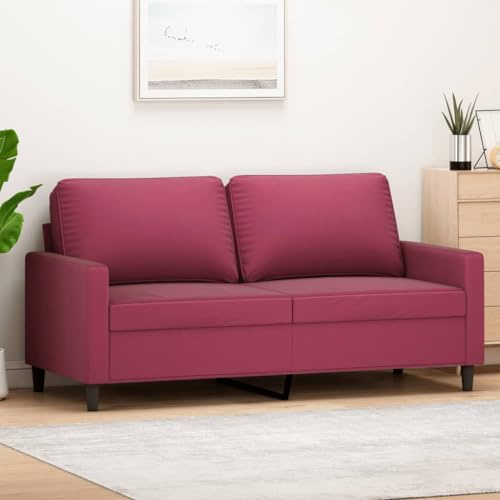 SKM 2-Sitzer-Sofa Weinrot 140 cm Samt,Möbel,Sofas,Rot,22.65KG,359203