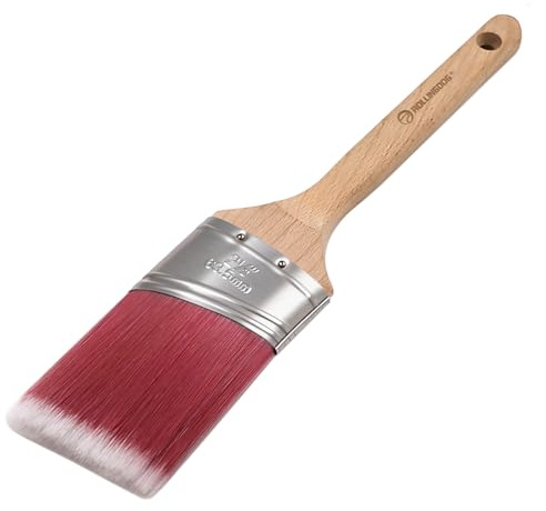 ROLLINGDOG 2.5 Angled Cutting In Paint Brush with Oval Ferrule | Synthetic tapered filaments, Stainless steel oval ferrule, Wood handle, For window frames, skirting boards, trim and cabinets
