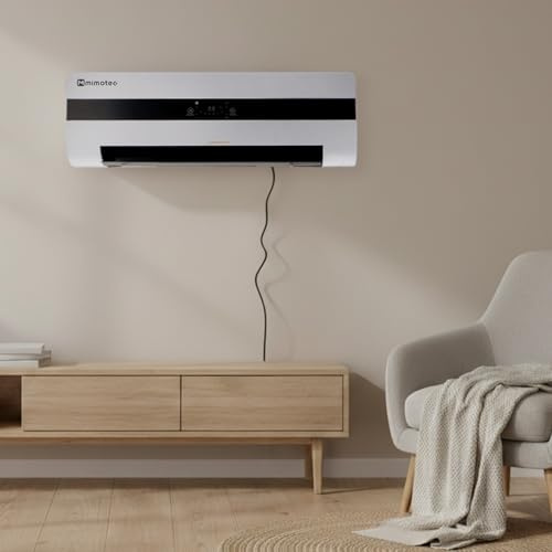 M Mimotec Dad 3 000 W keramisk väggradiator, tyst <45 dB med fjärrkontroll, LED-skärm, timer och oscillerande galler, IPX2-skydd och överhettning