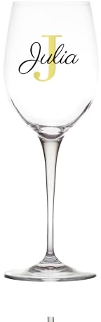Aufkleber Weingläser personalisiert – Namen & Wunschtext für Wein- und Sektgläser – Individuelle Glasaufkleber aus hochwertiger Plotterfolie, Hochzeit, Jubiläum & Geburtstag
