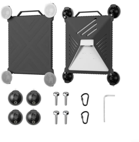 Wodsty Silikon Schutzhülle 33x28x2cm für stoßfest, Montage Kit mit Saugnäpfen & Schrauben, kratzfeste Aufbewahrungstasche für Router Festplatte Mini-PC(Black)