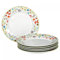 van Well Vario Frühstücksteller-Set 6-teilig - Teller-Service für 6 Personen - Kuchen-Teller mit Ø 20cm - Porzellan-Set weiß mit Rand in Flower-Design - Dessert-Teller-Set mikrowellengeeignet