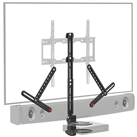 Barkan Universelle Soundbar-Halterung und A/V-Regal, verstellbare Halterung zur Montage über oder unter dem Fernseher, Größen 33-203,2 cm, passend für die meisten Soundbars bis zu 6,4 kg, rutschfeste