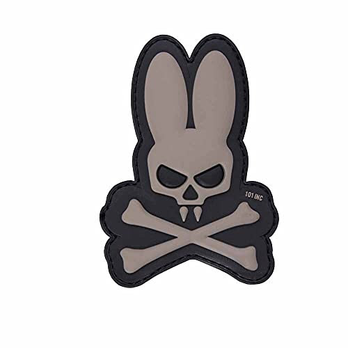 Emblem 3D PVC Skull Bunny grau