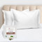 Pizuna Coton Peigné Set de 2 Taies d'oreiller 65x65 cm Blanc, 100% Coton Longue Tige 400 Fils Armure Satin taies d'oreiller en Coton 65x65 avec Rabat de 20cm (Taies d'oreiller 2 Pièces)