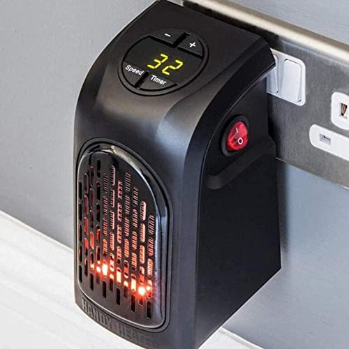 400W low-power portable mini heater, quick-heating household mini heater electric heater, small quick-heating and electricity-saving, suitable for living room, bedroom, office, bathroom,Noir