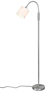 Kleine Stehleuchte 130cm mit Flexarm und Stoffschirm Weiß