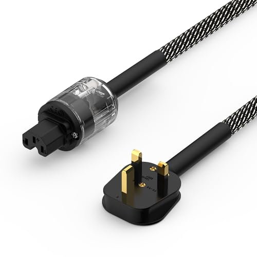Tertullus Audiophile Power Cable Hifi Power Cable Ofc Power Cord Male To Female Home Audio Cable For Hifi Cd Tube Amplifier (2m, P122-transparent shell)