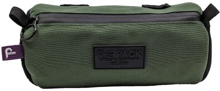 Snack Bag: Wasserabweisende Lenkertasche mit 2 Liter Volumen und Außennetz, Mit Fixplus-Gurten & Kordel, Fahrradtasche mit Schultergurt, Forest Green, 21 x 11 cm - The Pack