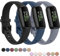 Vancle Armband für Fitbit Inspire 3 Armband für Damen Herren, Verstellbarer Uhrenarmband klassischer Sport Ersatzarmband für Fitbit Inspire 3 Armbänder, Schwarz+Dunkelblau+Grau