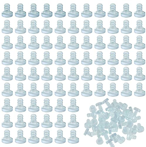 Keboyoe 200 Stück Transparent Gummi Anschlagdämpfer Durchsichtigen Gummigriffen Anschlagpuffer Silikon mit Vorbau Anti-Kollision Terrassentisch Abstandshalter,5mm