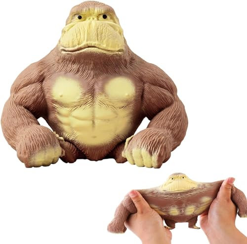 Gorilla Stress Toy,Gorilla Stressabbau Spielzeug,Squishy Monkey,Gummi AFFE Spielzeug,Reduziert Stress und Ängste,Monkey Splat Stress Relief Toys for Adults,Reduziert Stress und Ängste