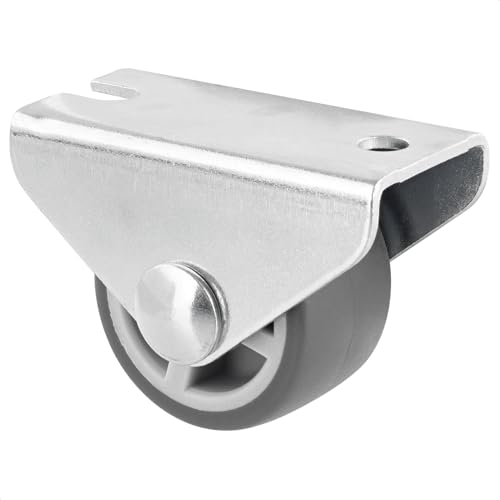 WAGNER Design Möbelrolle/Bockrolle - Durchmesser Ø 25 mm, Bauhöhe 30 mm, soft, Stahl verzinkt, grau, Anschraubplatte 20 x 40 mm, Tragkraft 40 kg - 01075801