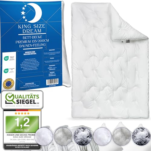 KING SIZE DREAM Premium Bettdecke 135x200 |Anti-Allergisch/Größe wählbar | Warme Decke & Duvet / 4 Jahreszeiten Steppdecke