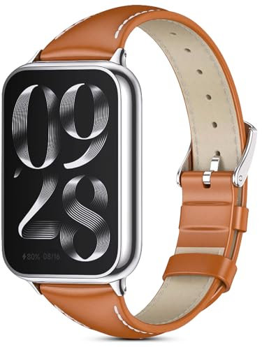Xisair Correa de Cuero Compatible con Xiaomi Smart Band 8 Pro, Xiaomi Smart Band 9 Pro Correas de Recambio, Elegante, Suave, Transpirable y Cómoda Correa para Mujer Mi Band 8 Pro/Mi Band 9 Pro