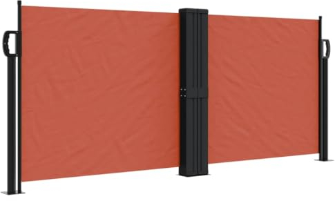 vidaXL Seitenmarkise, Sichtschutz Ausziehbar, Windschutz Sonnenschutz für Garten Balkon Terrasse, Seitenrollo Seitenwandmarkise, Terrakottarot 100x600cm