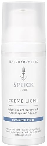 Speick Pure Creme Light – Parfümfrei & vegan, leichte Feuchtigkeitspflege mit Cherimoya, Bio-Aloe Vera & Squalan für empfindliche Haut, Naturkosmetik, 50 ml